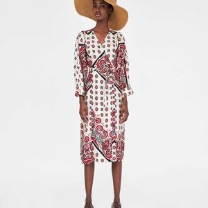 ZARA Printed Wrap Dress
